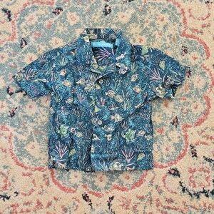 Tori Richard Kids' Teal Ocean Adventure Button Down Shirt